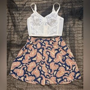 90s Vintage Limited America Paisley Flutter Shorts Culottes Coquette Grunge